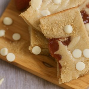 "Cut" White Chocolate Strawberry Cheesecake-4 count